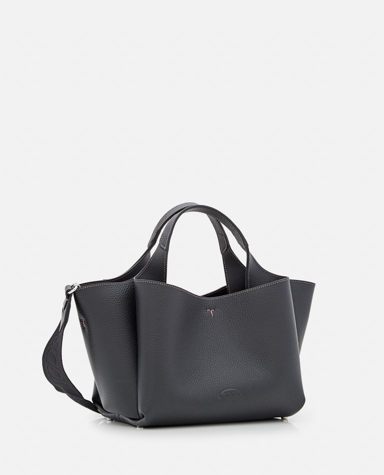 Tod's Double Handles Leather Mini Tote Bag In Black | ModeSens