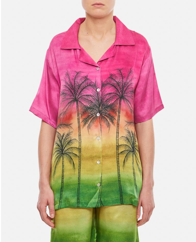 Gio+ Short Sleeves Silk Shirt In Multicolor