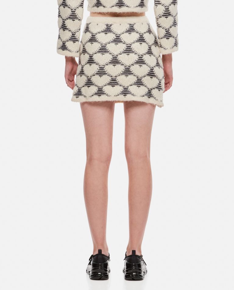 Marco Rambaldi Heart-embroidery Knit Skirt In White