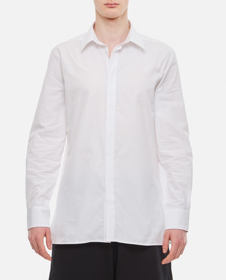 Shop Givenchy Contemporary Ls Shirt W 4g Embroidery In White