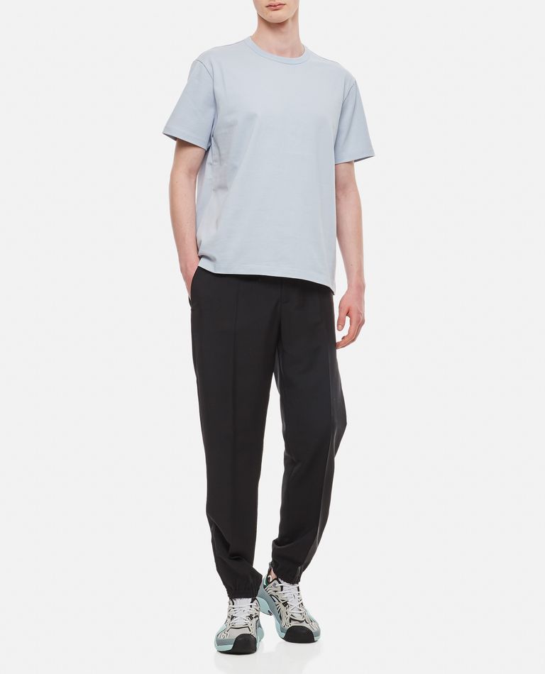 Shop Alexander Mcqueen Crewneck Cotton T-shirt In Sky Blue