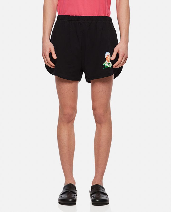 JW Anderson - EMBROIDERED RUGBY FACE RUNNING SHORTS_1