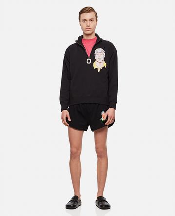 JW Anderson - EMBROIDERED RUGBY FACE RUNNING SHORTS