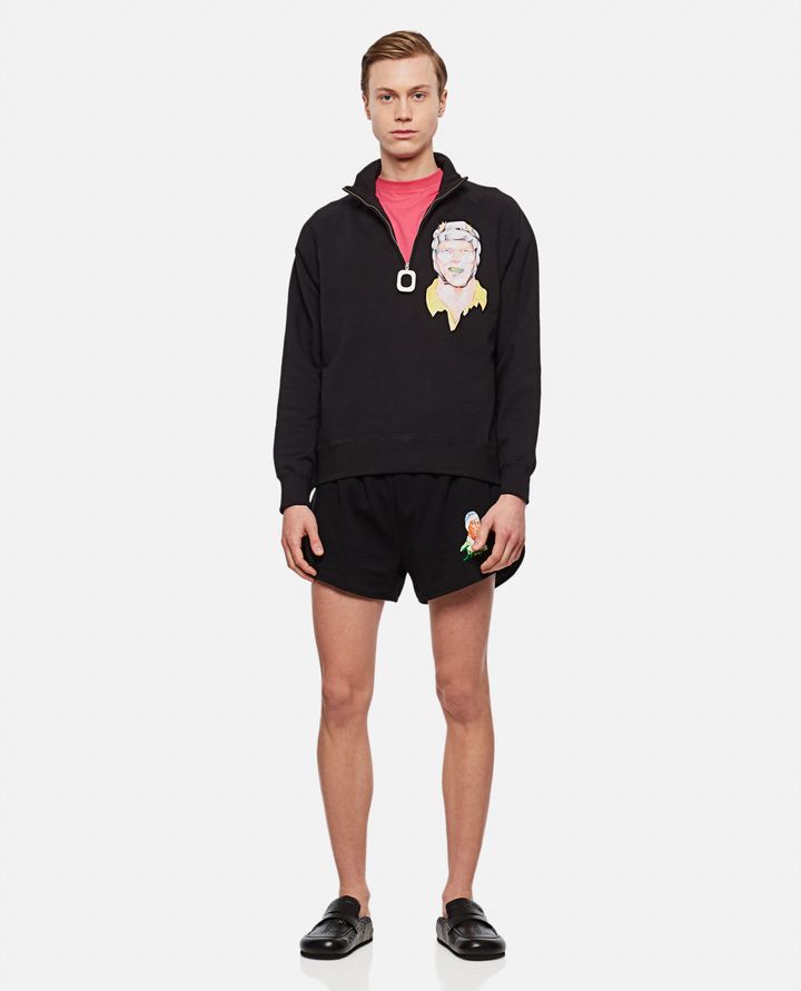 JW Anderson - EMBROIDERED RUGBY FACE RUNNING SHORTS_2