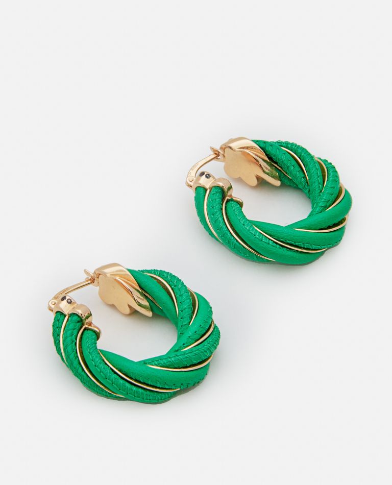 Bottega Veneta Women's Twist Triangle Hoop Earrings In Green