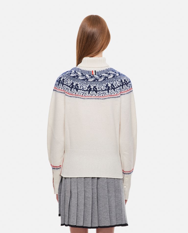 Thom Browne  ,  Wool Mohair Mix Turtleneck Sweater  ,  White 42