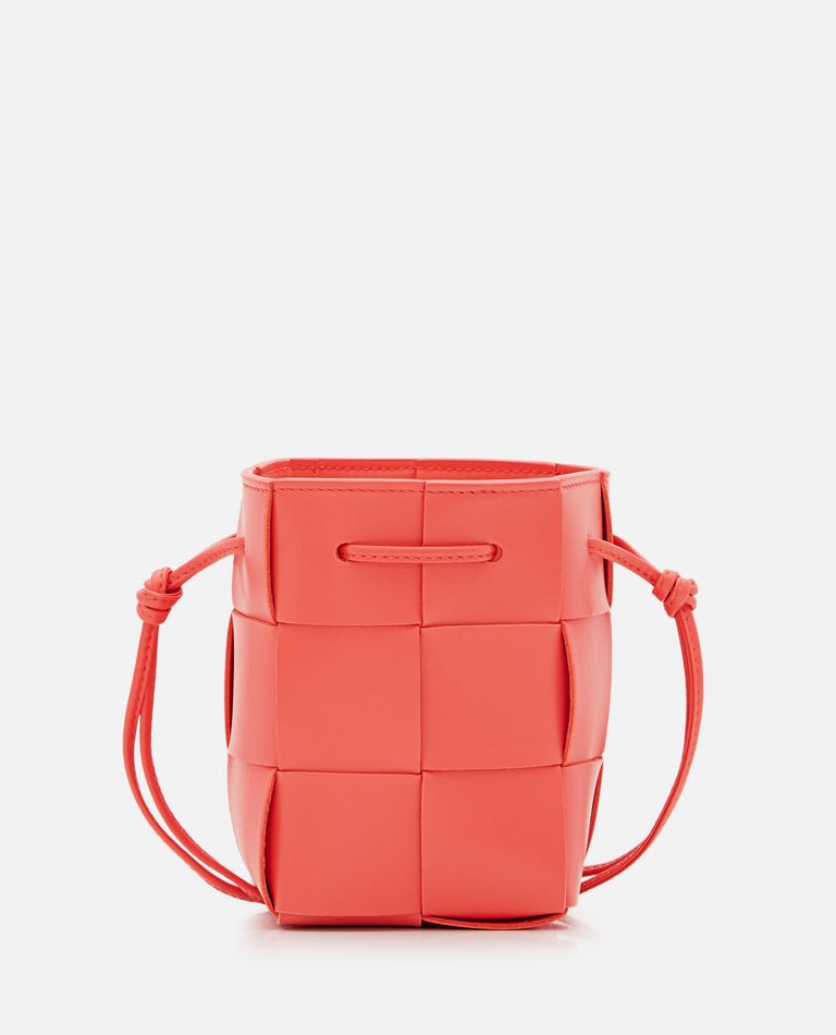 Bottega Veneta  ,  Mini Cassette Leather Bucket Bag  ,  Red TU