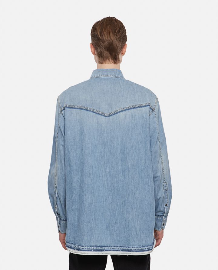 Valentino - CAMICIA IN COTONE DENIM LAVATO_3