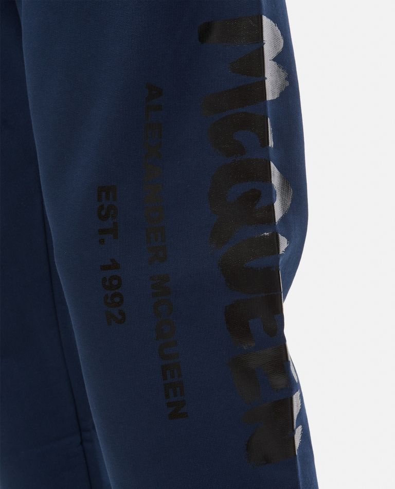 Alexander McQueen  ,  Cotton 'Graffiti' Jogging Pants  ,  Blue S