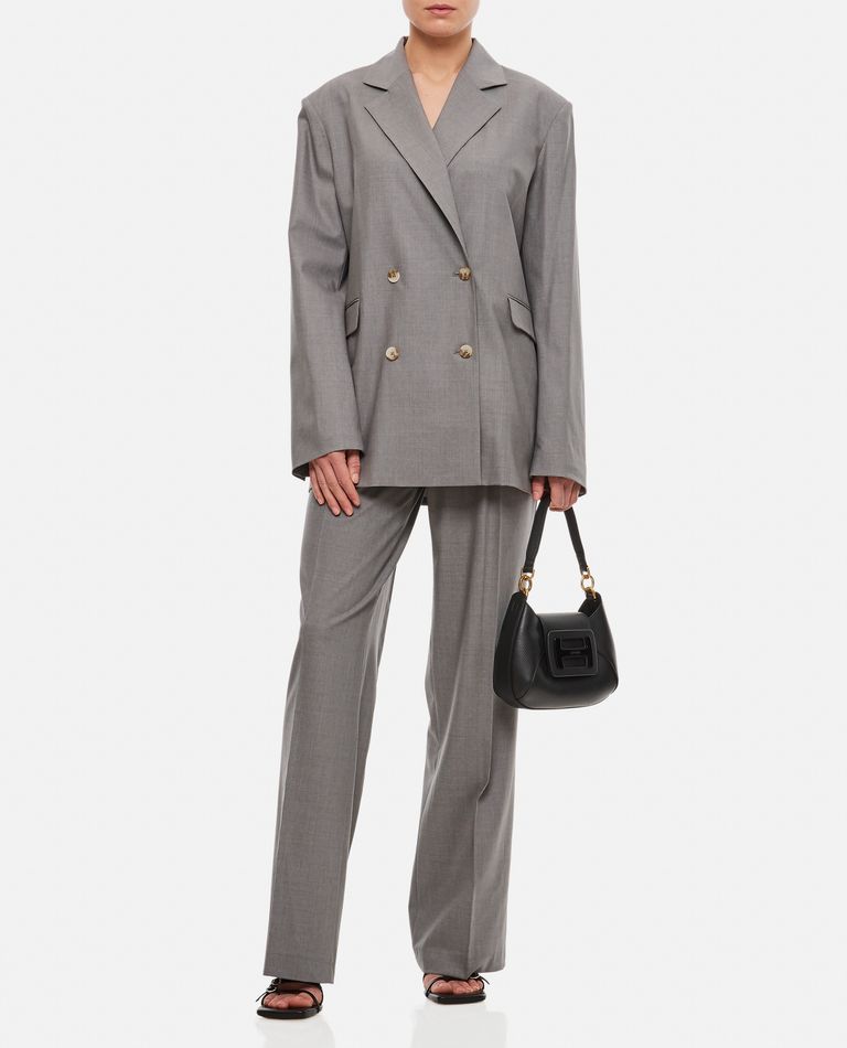 Loulou Studio Women's New Sbiru Wool Wide-leg Pants In Grey