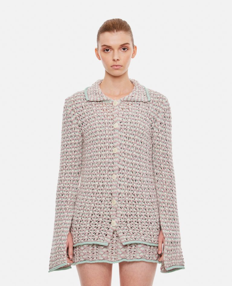 Marco Rambaldi Multicolor Braided Knitted Shirt In Rose