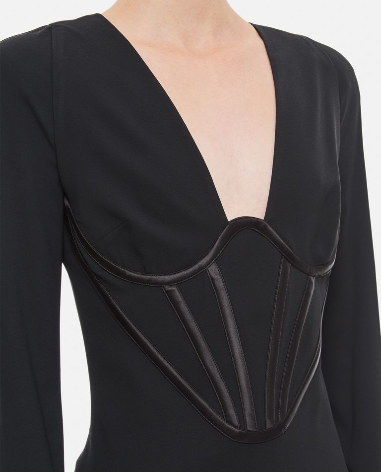 Shop Versace Bodycon Corset Mini Dress In Black