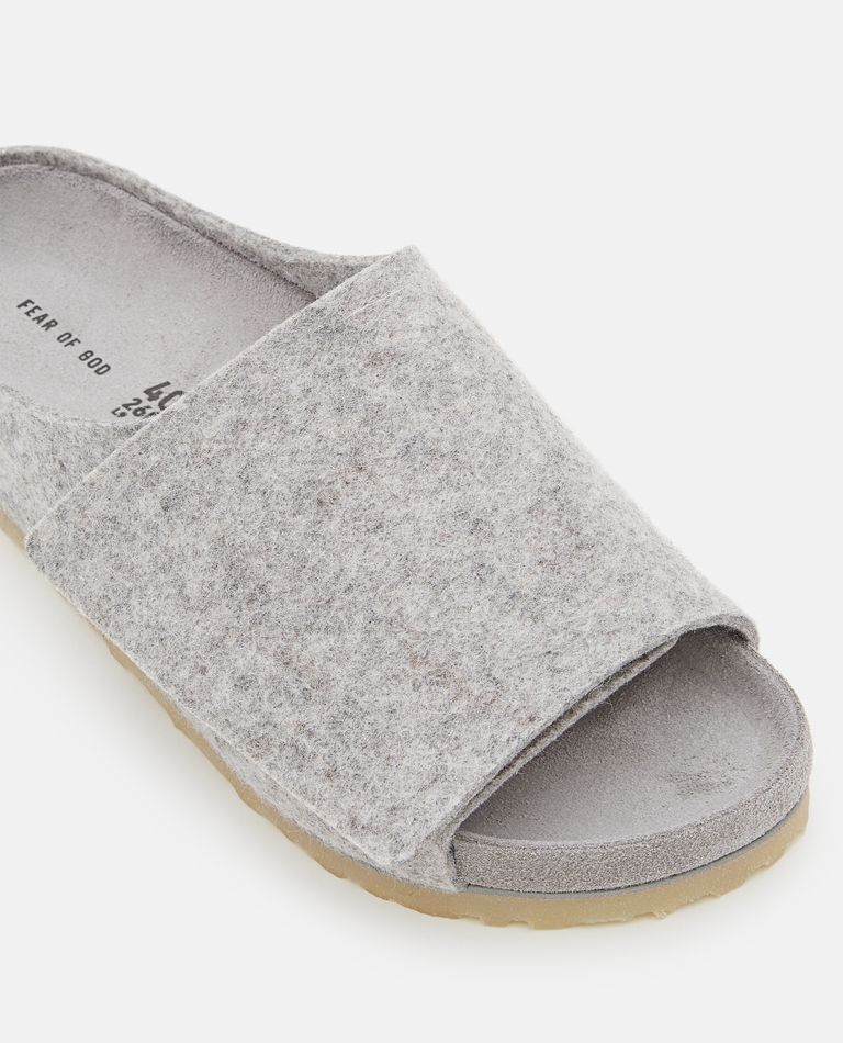 Shop Birkenstock 1774 The Loz Feliz Wool Felt Sandals In Grey