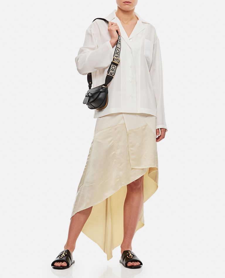 Loewe Anagram Silk Button-front Pajama Blouse In White