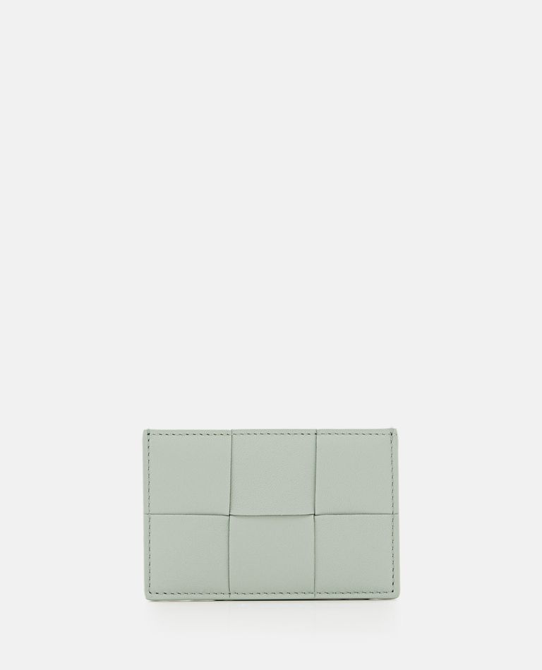 Bottega Veneta Intrecciato Tri-fold Leather Zip Wallet In Green