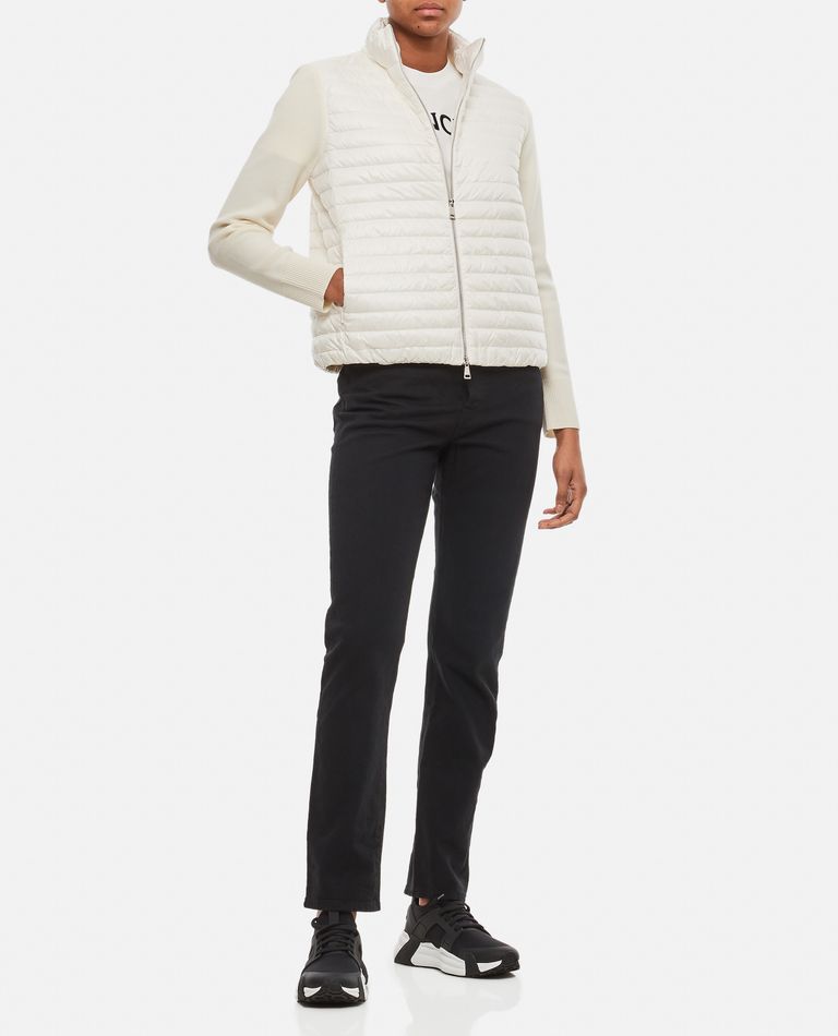 Moncler Hybrid Padded Cardigan In White