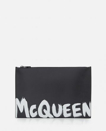 Alexander McQueen - LEATHER 'GRAFFITI' POUCH