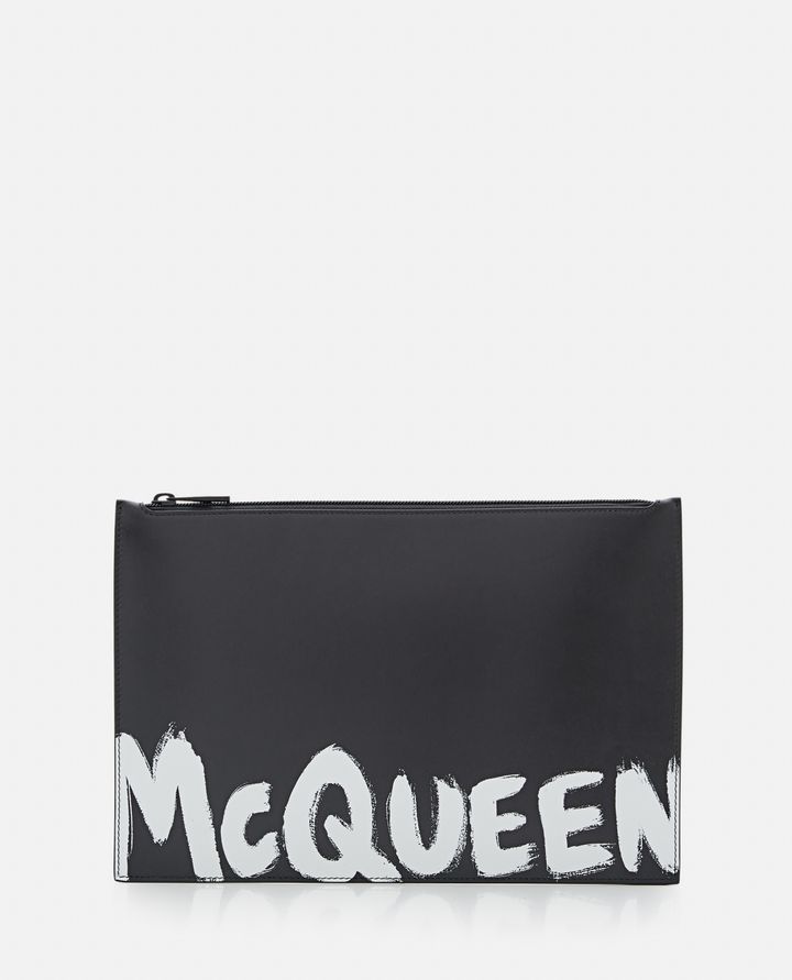 Alexander McQueen - LEATHER 'GRAFFITI' POUCH_1