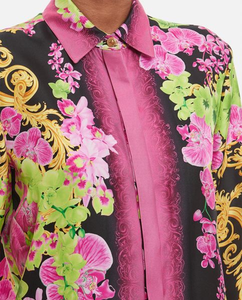 Versace Floral-Print Silk Shirt