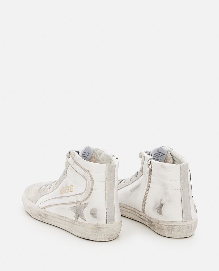 Golden Goose Slide Leather Sneakers In White