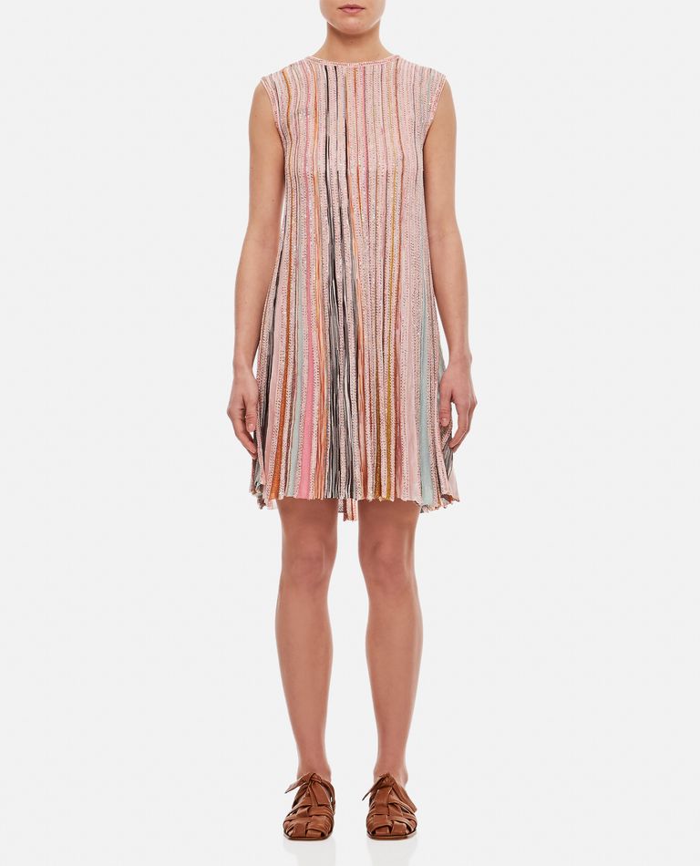 Missoni Pleated Silk-blend Mini Dress In Rose