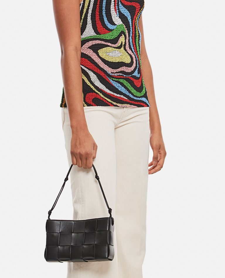 CASSETTE POUCH ON STRAP LEATHER SHOULDER BAG for Women
