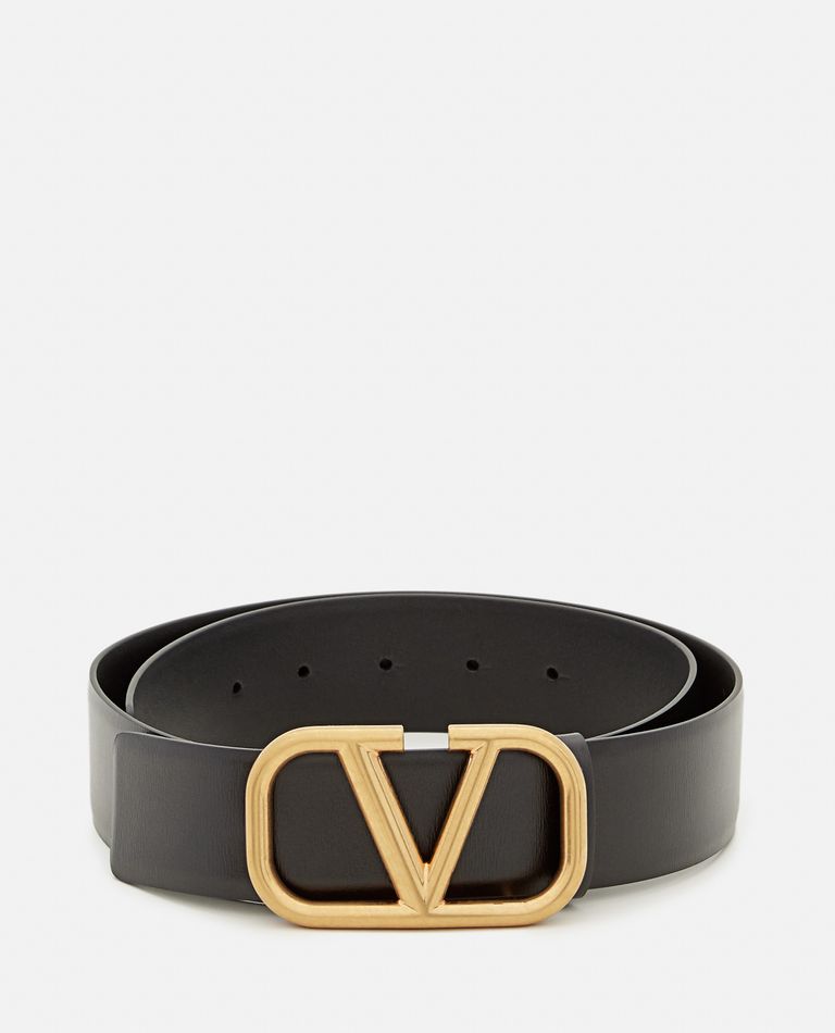 Shop Valentino Buckle Belt H.40 In Black