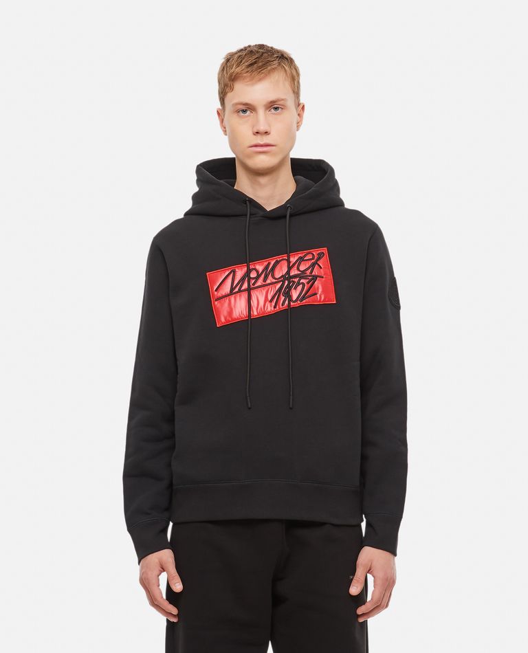 Shop Moncler Genius Cotton Hoodie Sweatshirt In Black
