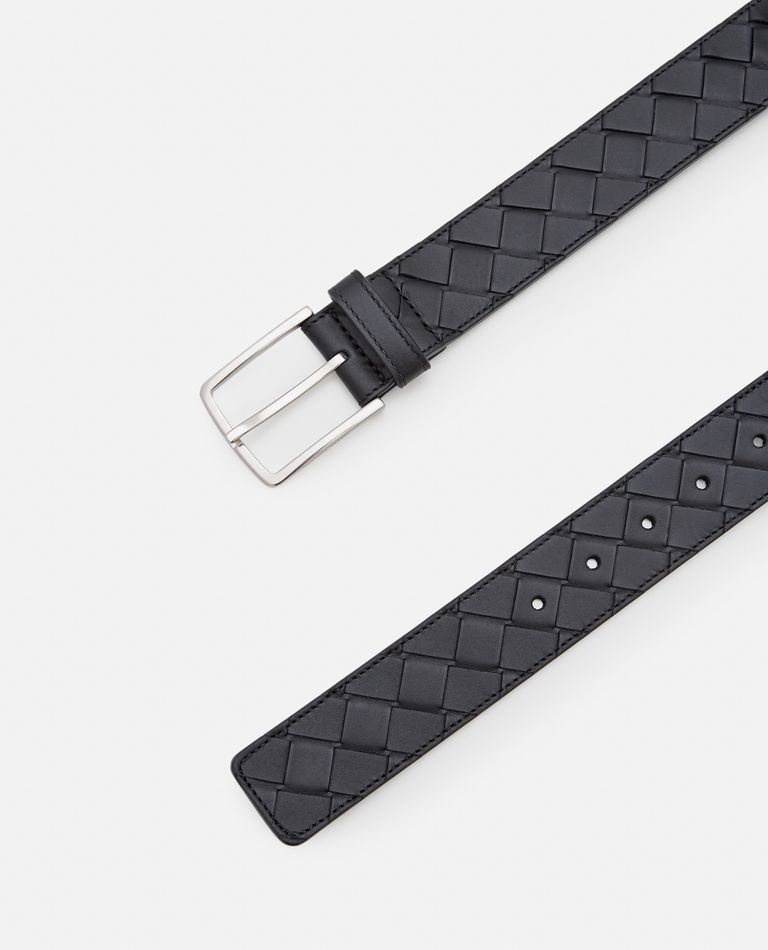Bottega Veneta  ,  Braided Leather Belt  ,  Black 105