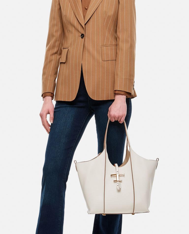 Tod's Timeless Small Leather Tote In White