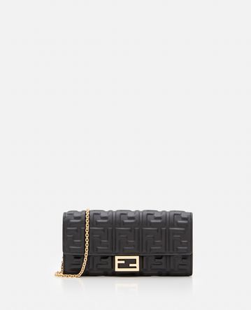 Fendi - EMBOSSED FF LEATHER WALLET CHAIN BAG