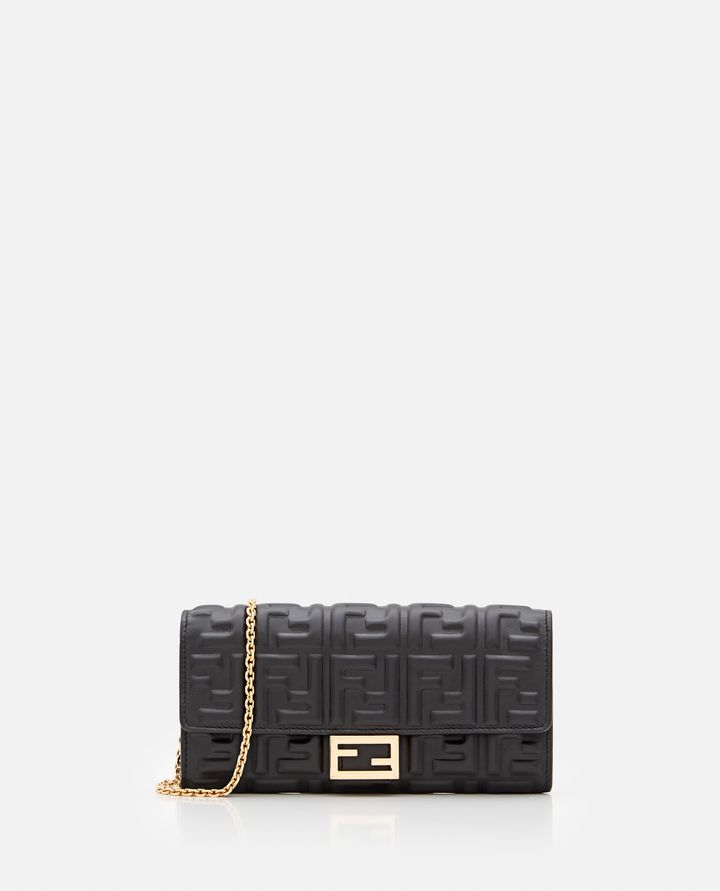Fendi - EMBOSSED FF LEATHER WALLET CHAIN BAG_1