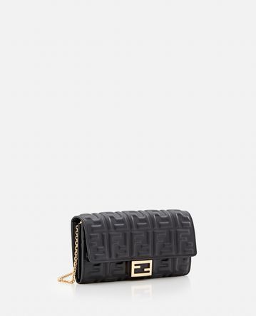 Fendi - EMBOSSED FF LEATHER WALLET CHAIN BAG