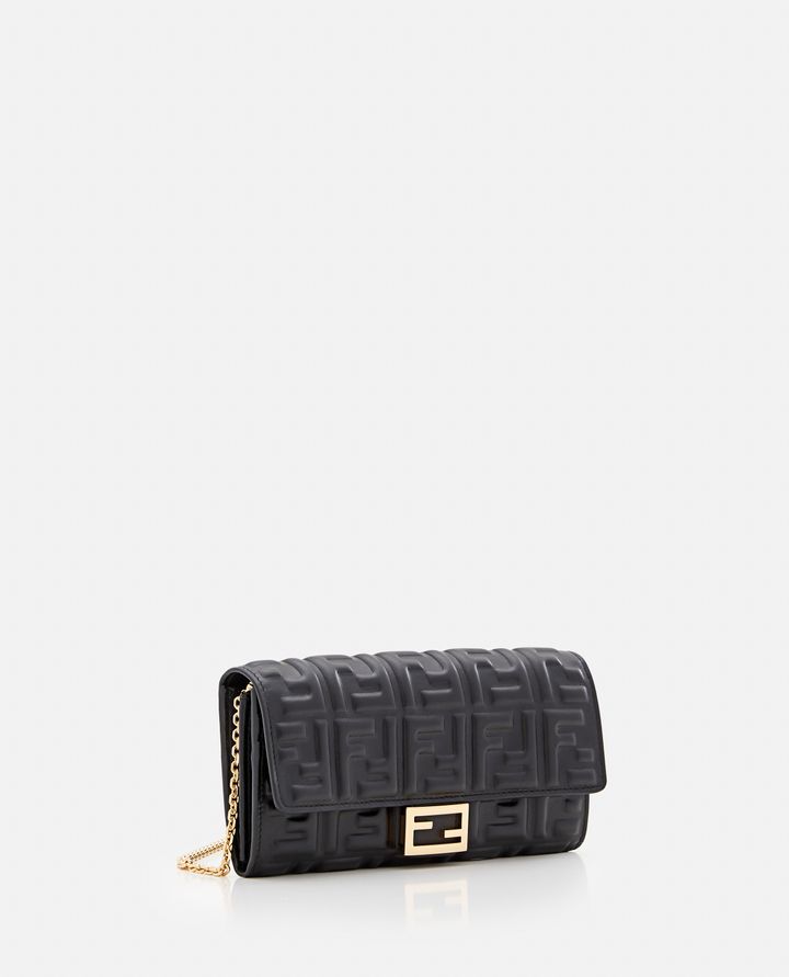 Fendi - EMBOSSED FF LEATHER WALLET CHAIN BAG_2