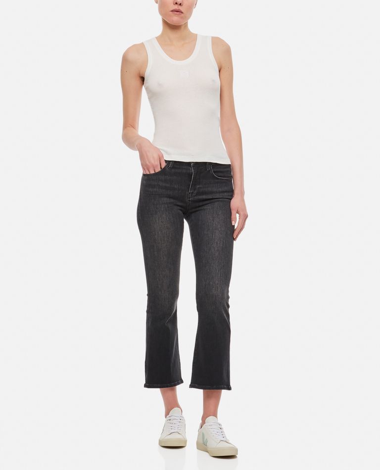 Frame Le Mid Rise Cropped Bootcut Jeans In Kerry In Black