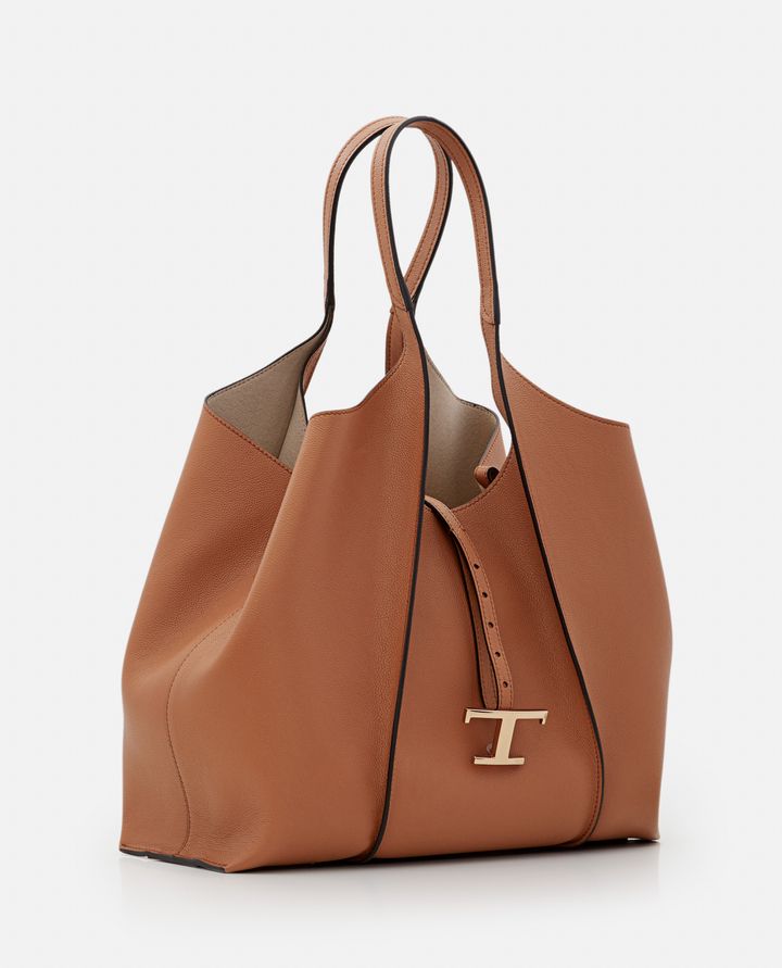 Tod's - DOUBLE HANDLES LEATHER TOTE BAG_5
