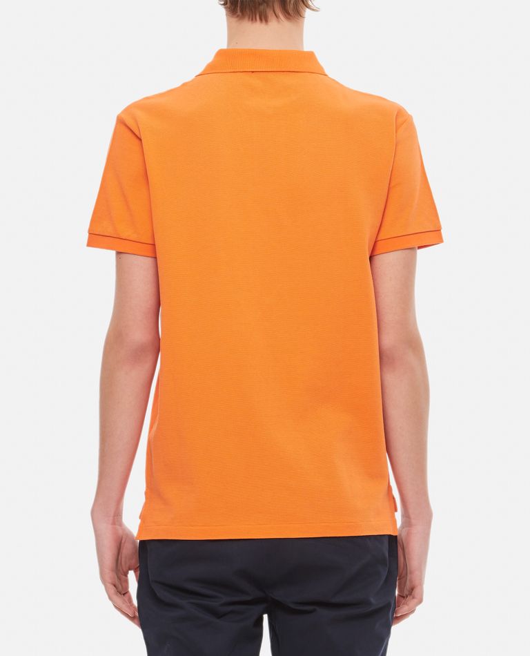 Short Sleeve-knit Polo In Orange