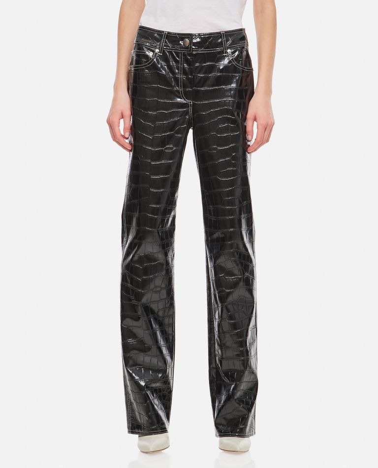 Stand Studio Sandy Croc Faux Leather Trousers In Black