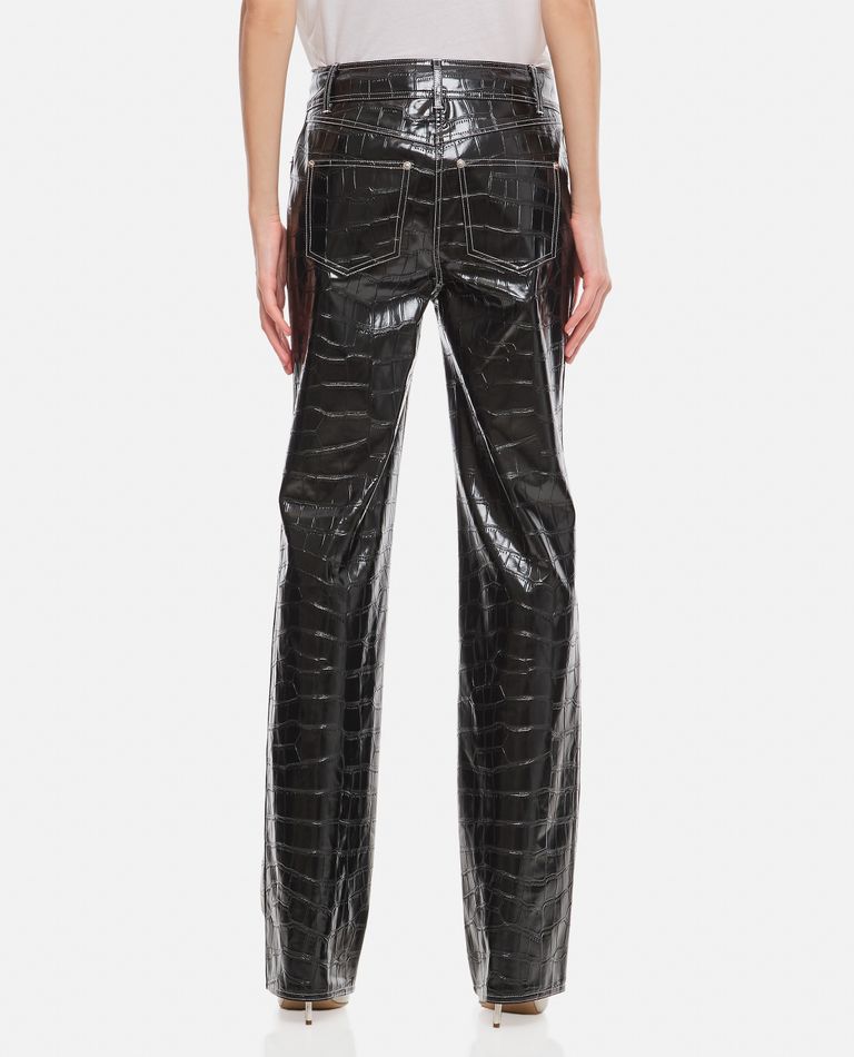 Shop Stand Studio Sandy Croc Faux Leather Trousers In Black