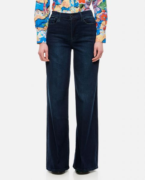 Loewe Pixel Wide-leg Mid-rise Jeans in Blue