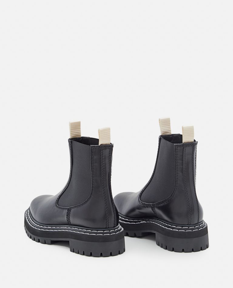 Proenza Schouler Topstitched Leather Chelsea Boots In Black ModeSens