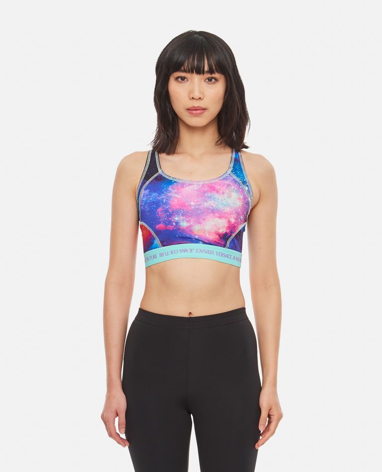 Versace Jeans Couture  ,  Space Print Lycra Sports Bra  ,  Blue S