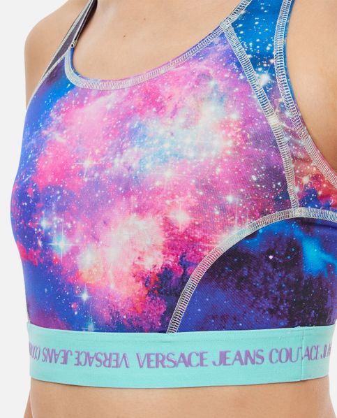 SPACE PRINT LYCRA SPORTS BRA for Women - Versace Jeans Couture
