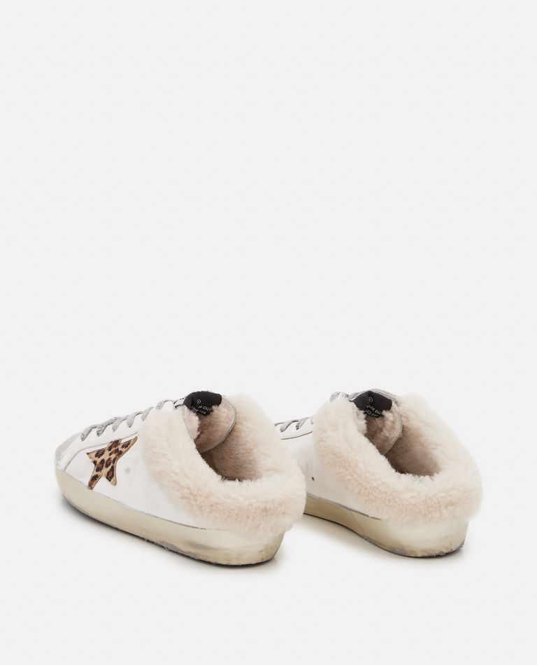 Shop Golden Goose Super Star Sabot Leather Sneakers In White