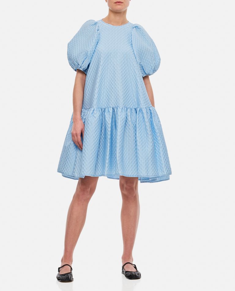 Shop Cecilie Bahnsen Alexa Synthetic Mini Dress In Sky Blue