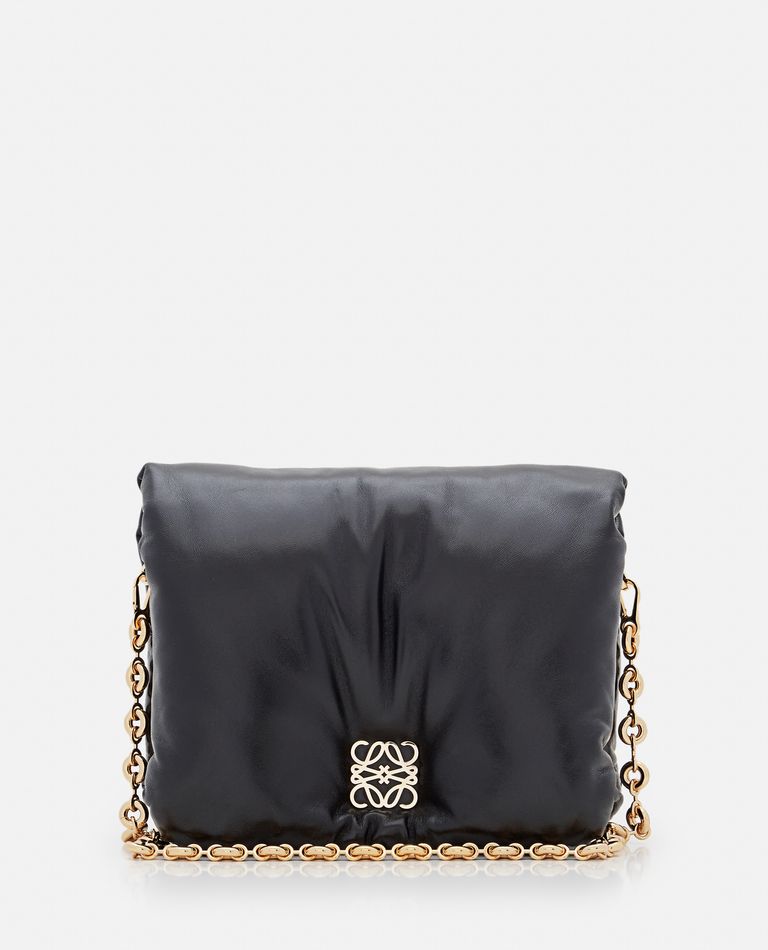 Loewe - Goya Black Leather Chain Puffer Bag