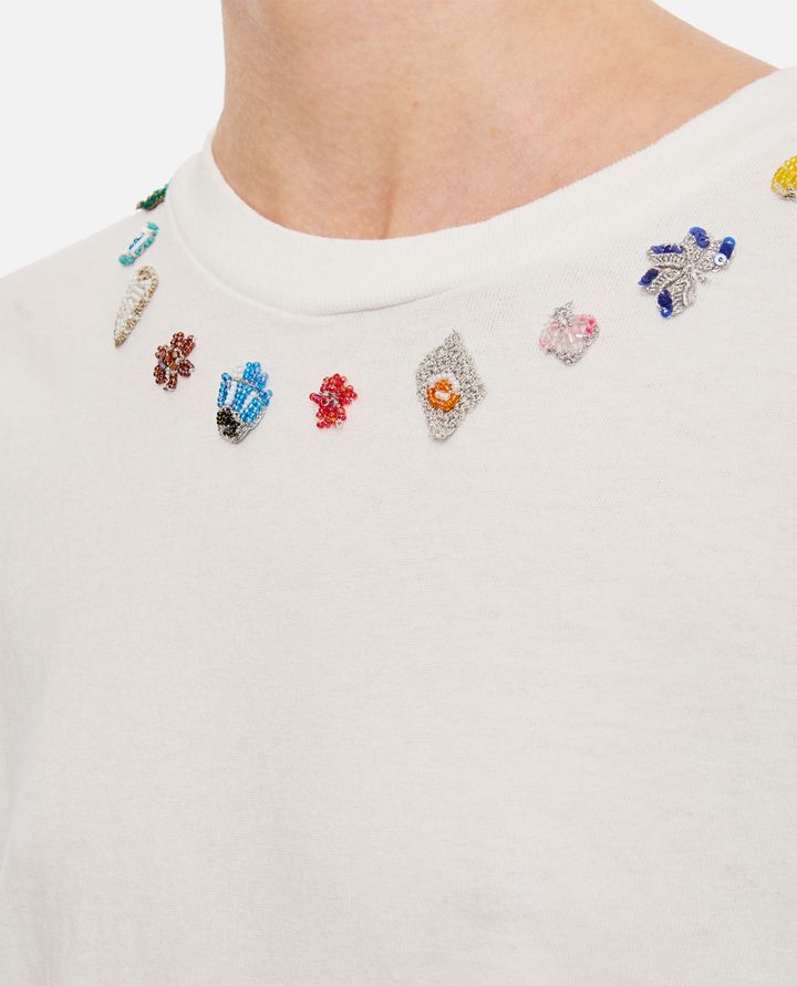 Bode New York - BEADED NECKLACE T-SHIRT_4