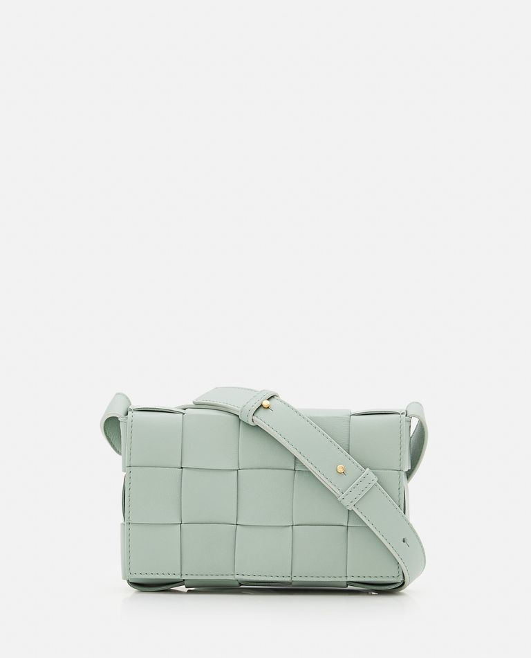 Bottega Veneta  ,  Small Cassette Leather Crossbody Bag  ,  Green TU