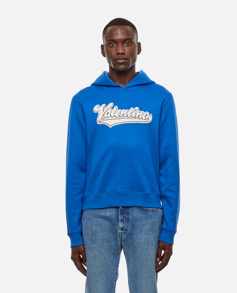 Valentino  ,  Cotton Hooded Sweatshirt  ,  Sky Blue M