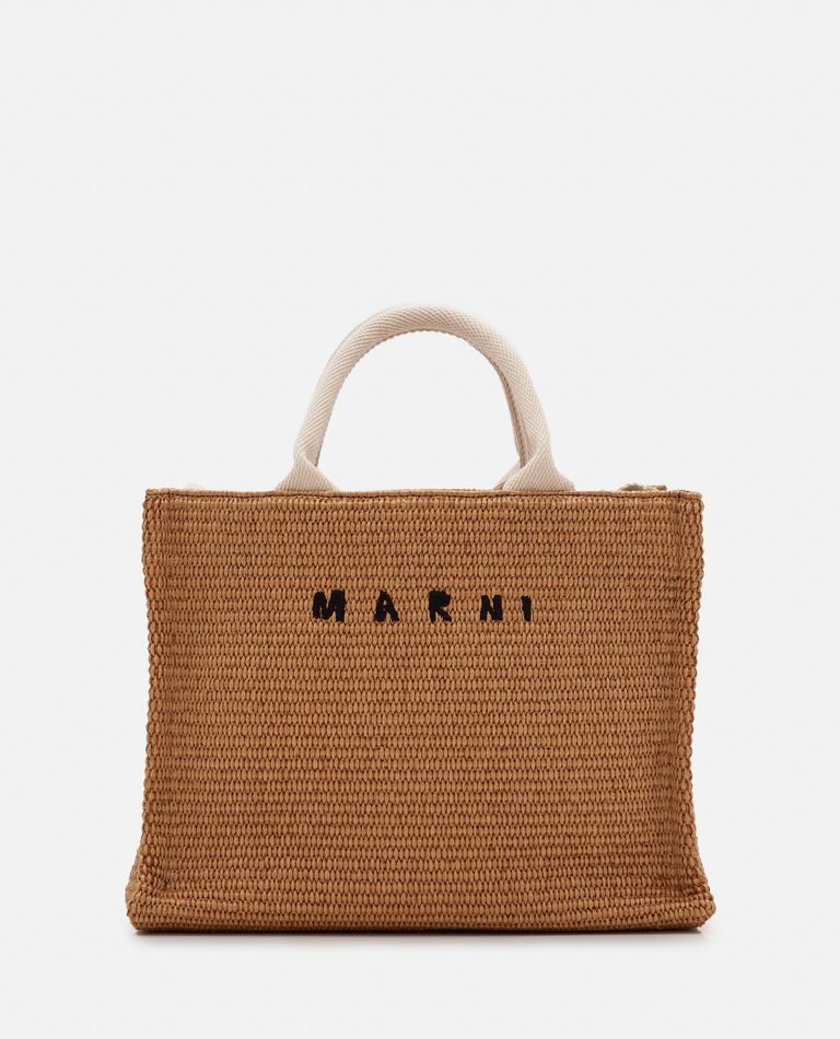 Marni  ,  Small Raffia Basket Tote Bag  ,  Beige TU